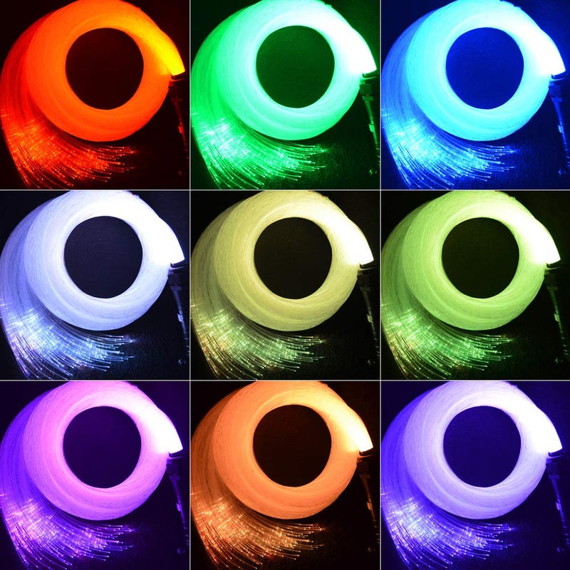 KAVODA Car Fiber Optic LED Lights 400 Strands 0.03in 9.8ft Long Cable Optical Fiber Star Headliner Ceiling Kit 6W Music Mode Remote Roof Lighting - Image 3